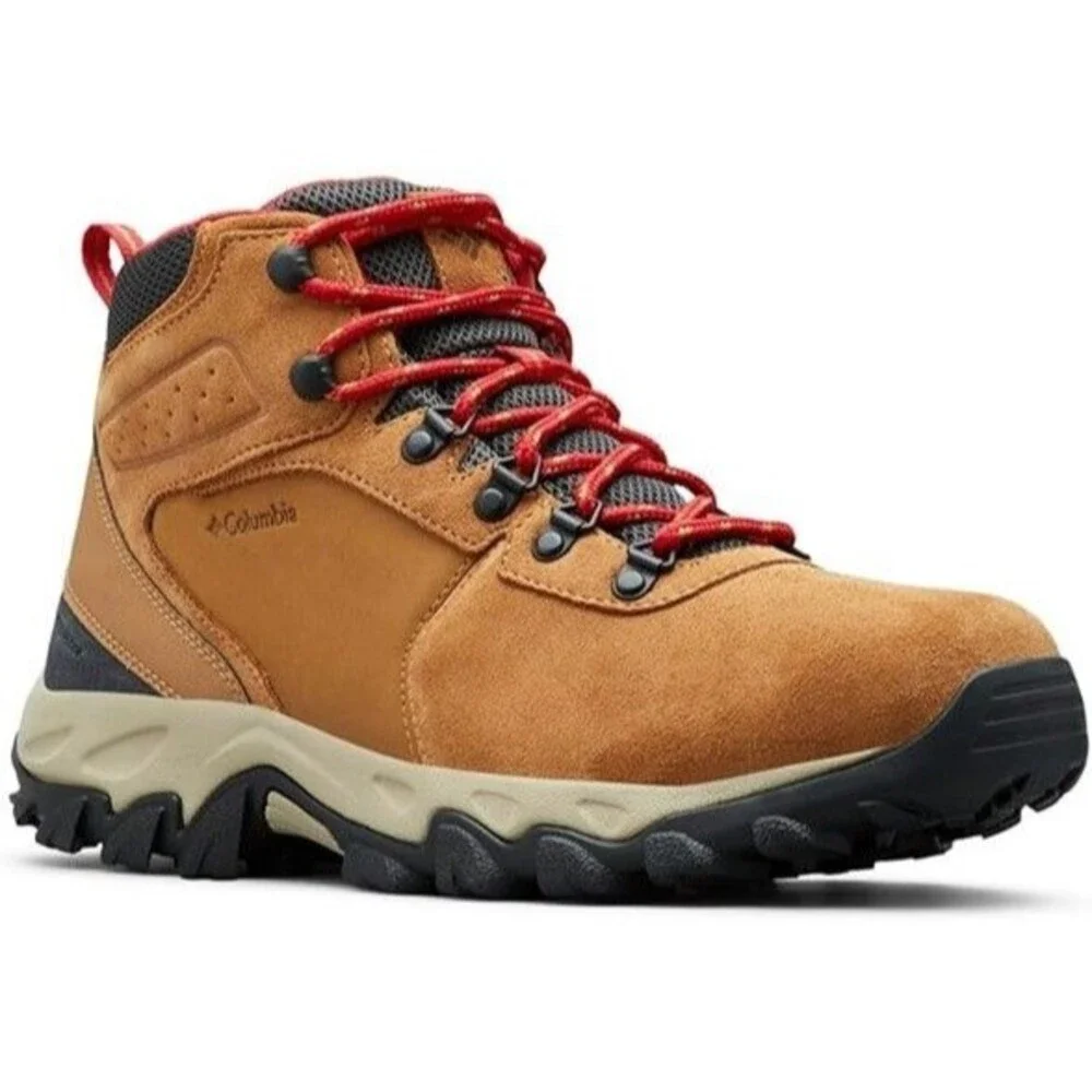 Columbia Newton Ridge Plus II Suede WP Hiking Boots – Elk/Mountain Red (Size 15)